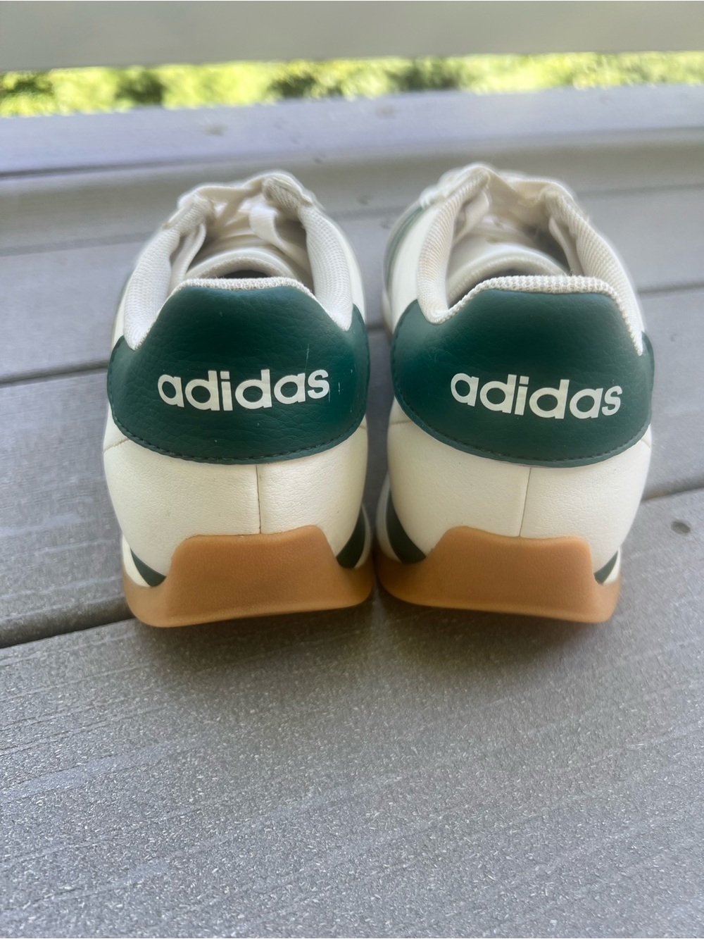 Adidas White and Green Casual Leather Sneakers 7 - Picture 3 of 9